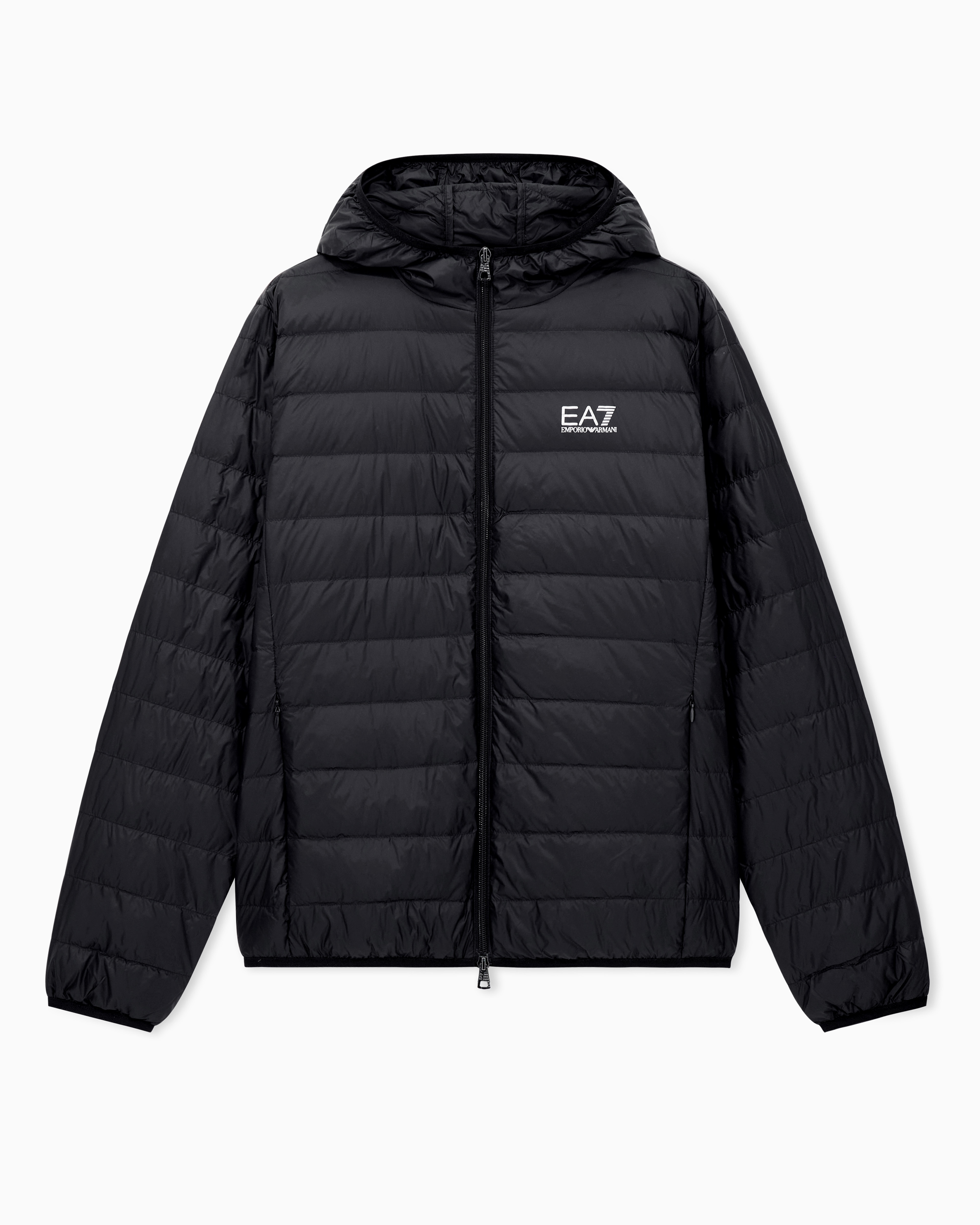 Insulated down jacket with fixed hood Core Identity