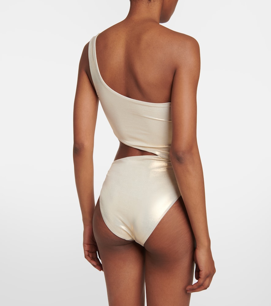 Melissa Odabash Nassau metallic asymmetric swimsuit