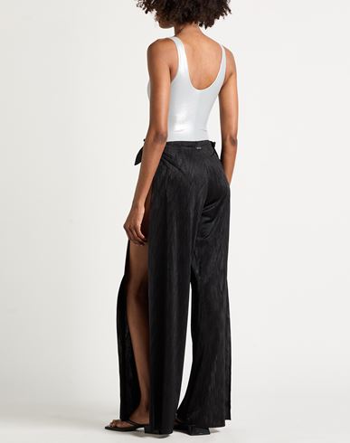 Woman Pants Black Size L Polyester, Elastane