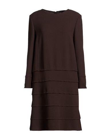 Woman Midi dress Dark brown Size 6 Wool