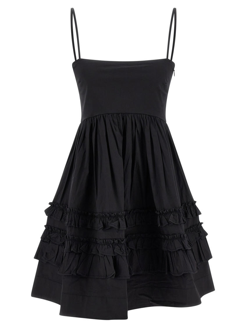Black Mini Frill Dresses Black