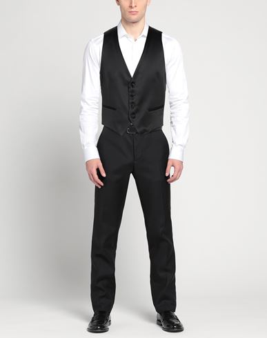 Man Tailored Vest Black Size 44 Polyester