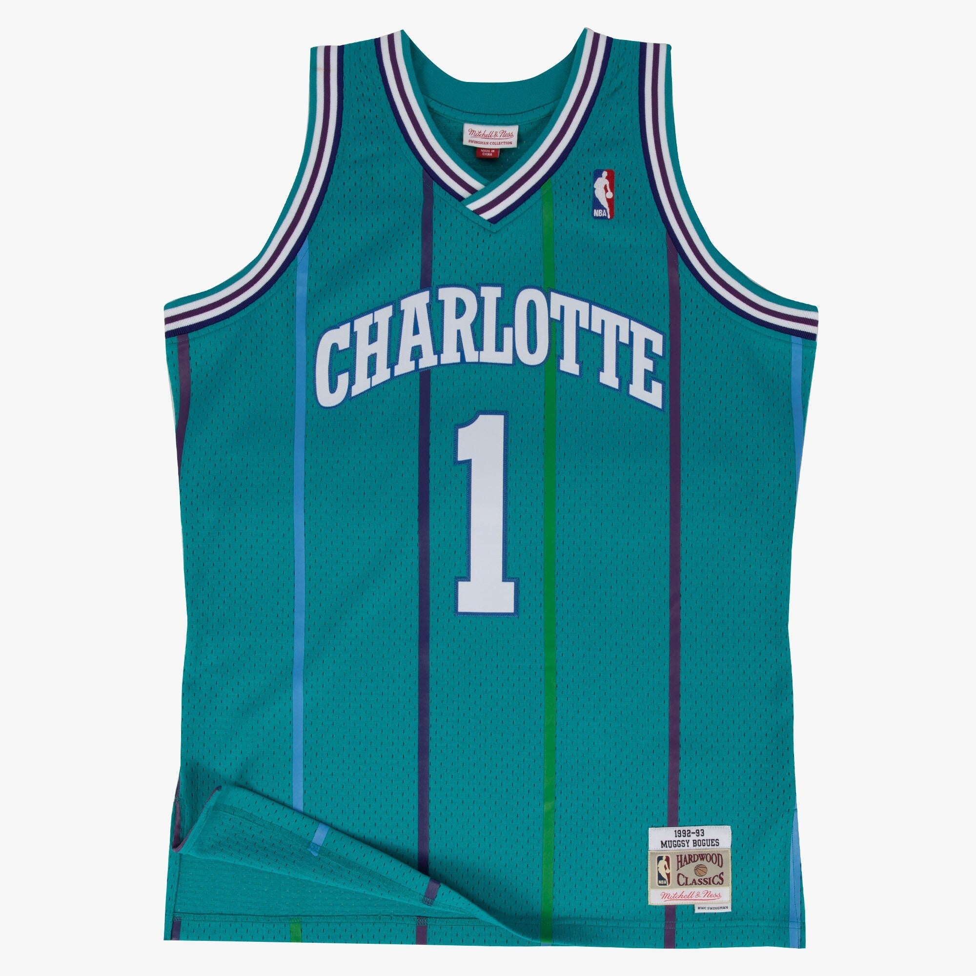 Men's Authentic Road Jersey Hornets 1992 Muggsy Bogues