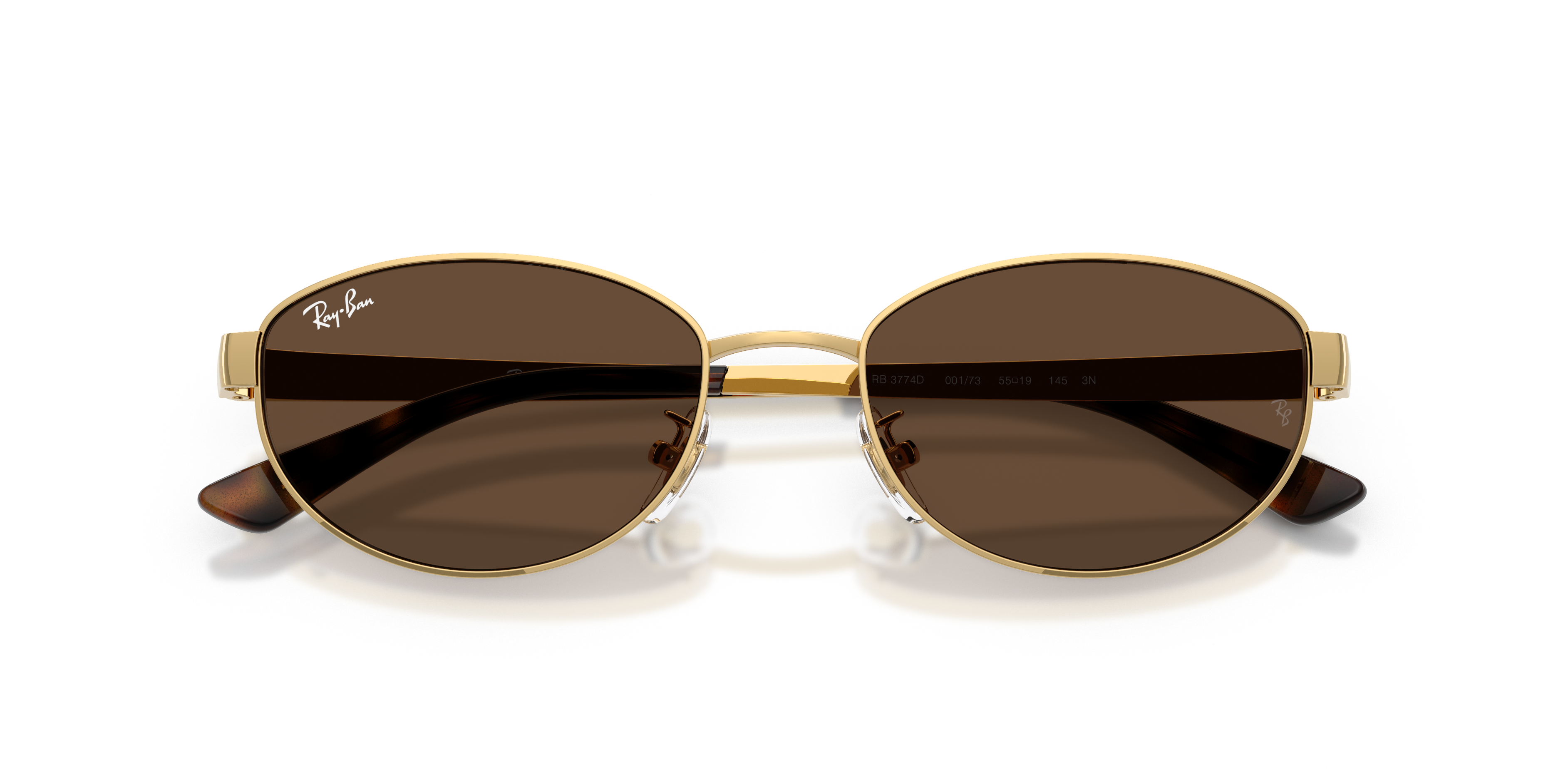 Ray - Ban Unisex Ray - Ban RB3774D 001/73 Sunglasses Metal Gold Brown Round Norma