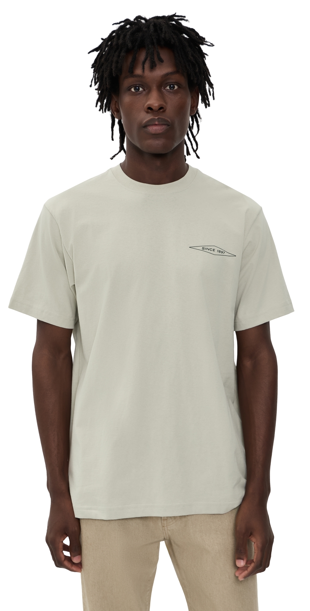 Short Sleeve Diamond Graphic T-Shirt Grey Sky