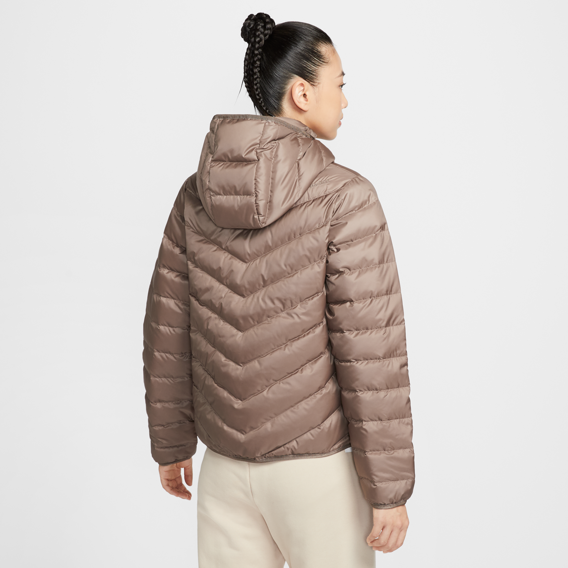 (WMNS) Sportswear Windpuffer Therma-Fit Hooded Puffer 'Mink Brown'