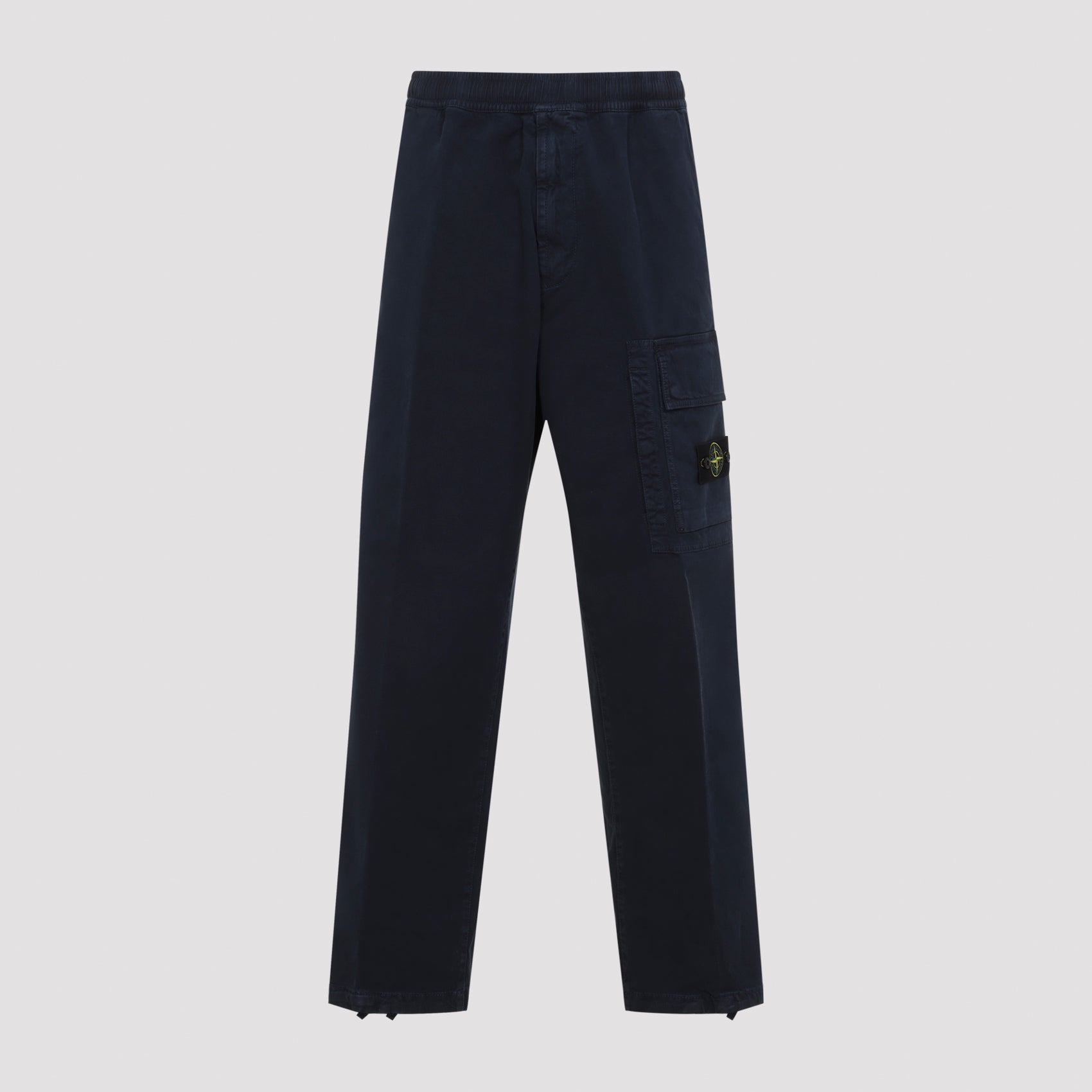 Men's Regular Straight-Leg Cotton Trousers with Stretch