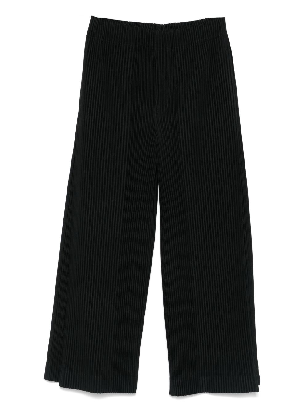 Plissé-effect wide-leg trousers - Neutrals
