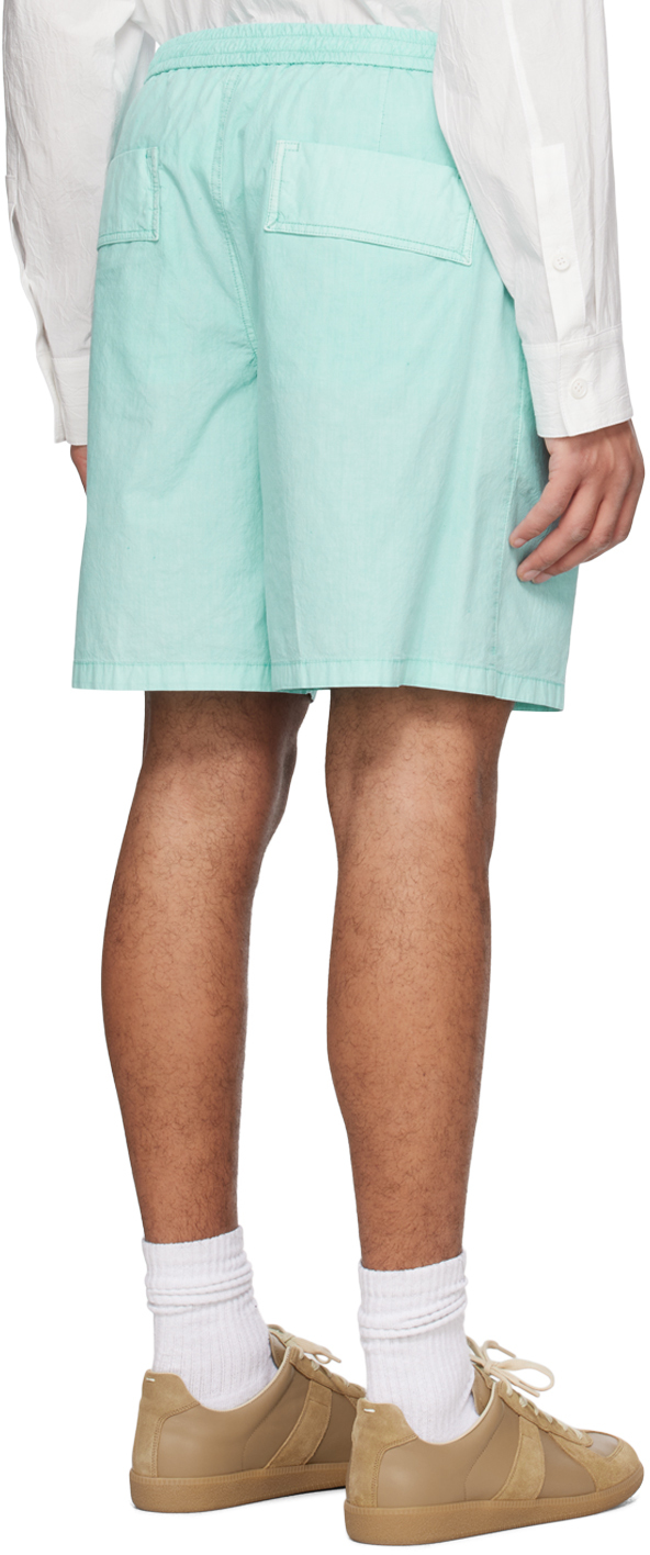 Blue pleated shorts