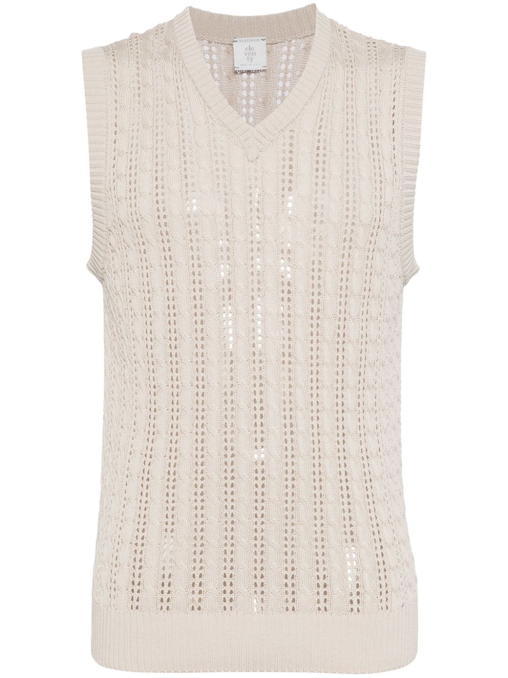 Knitted cotton vest - Neutrals