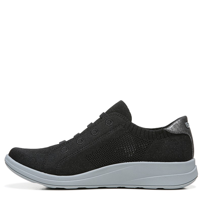 Women's Golden Knit Slip On Sneakers (Silver Black)