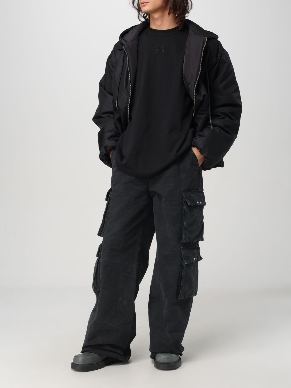 Zip-up hooded jacket - Black
