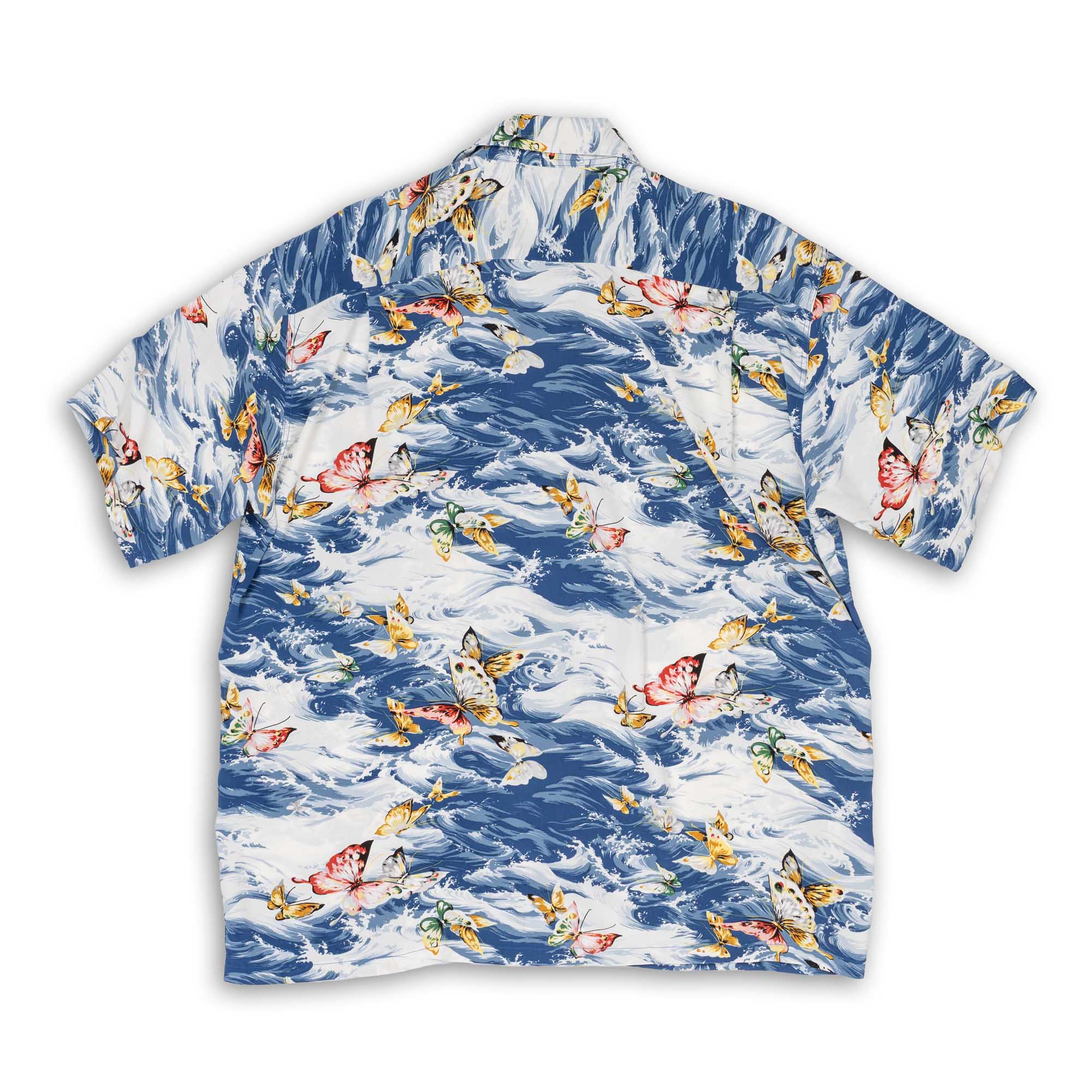 Butterfly Splash Hawaiian Shirt Navy
