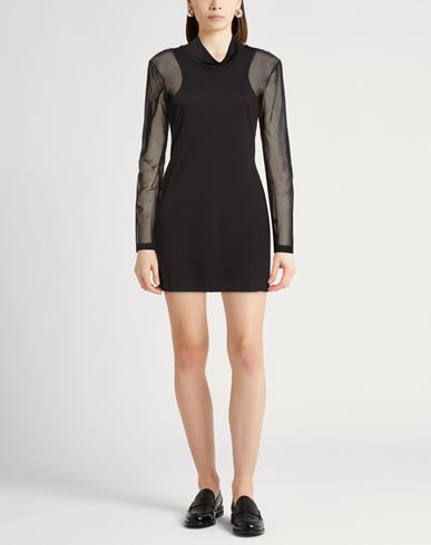 Woman Mini dress Black Size 6 Viscose, Polyamide, Elastane