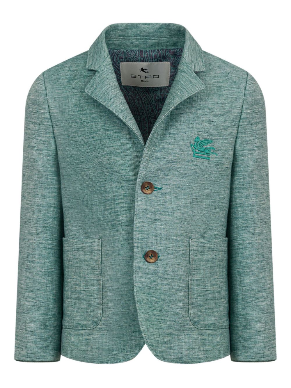 ETRO KIDS logo-embroidered blazer - Green
