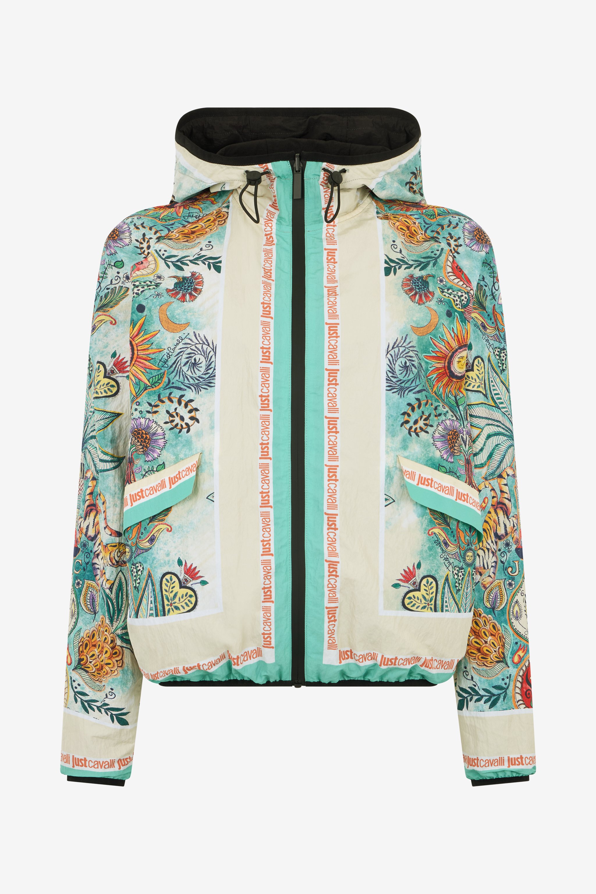 Nylon Jacket With Tropical Garden Print