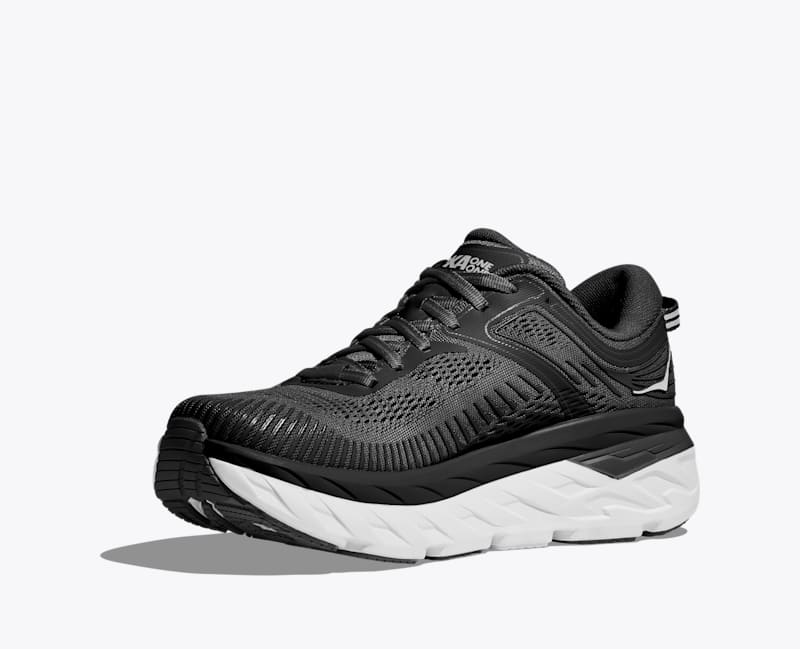 HOKA Women's Bondi 7 Shoes in Black/White