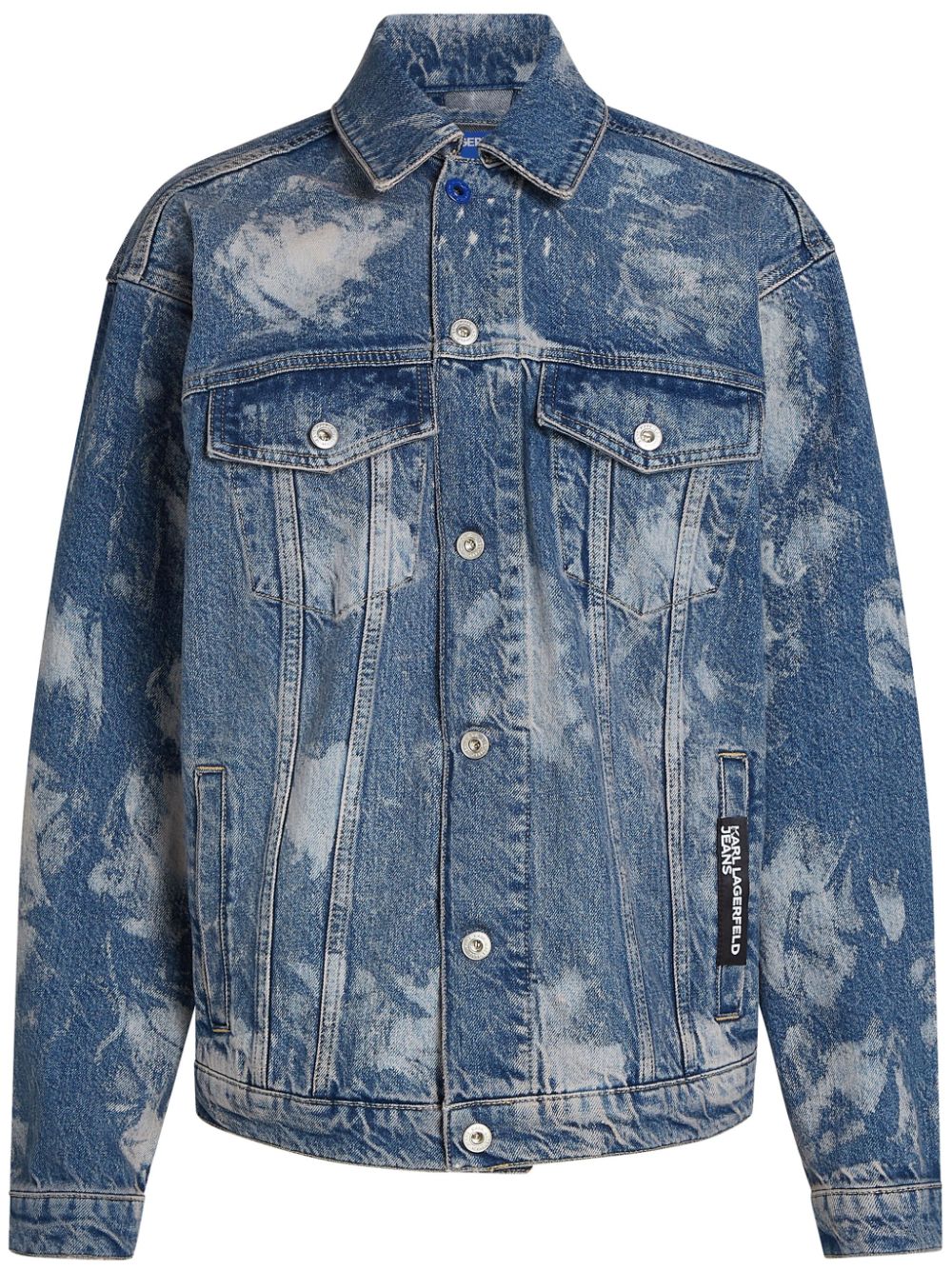 Bleached denim jacket - Blue