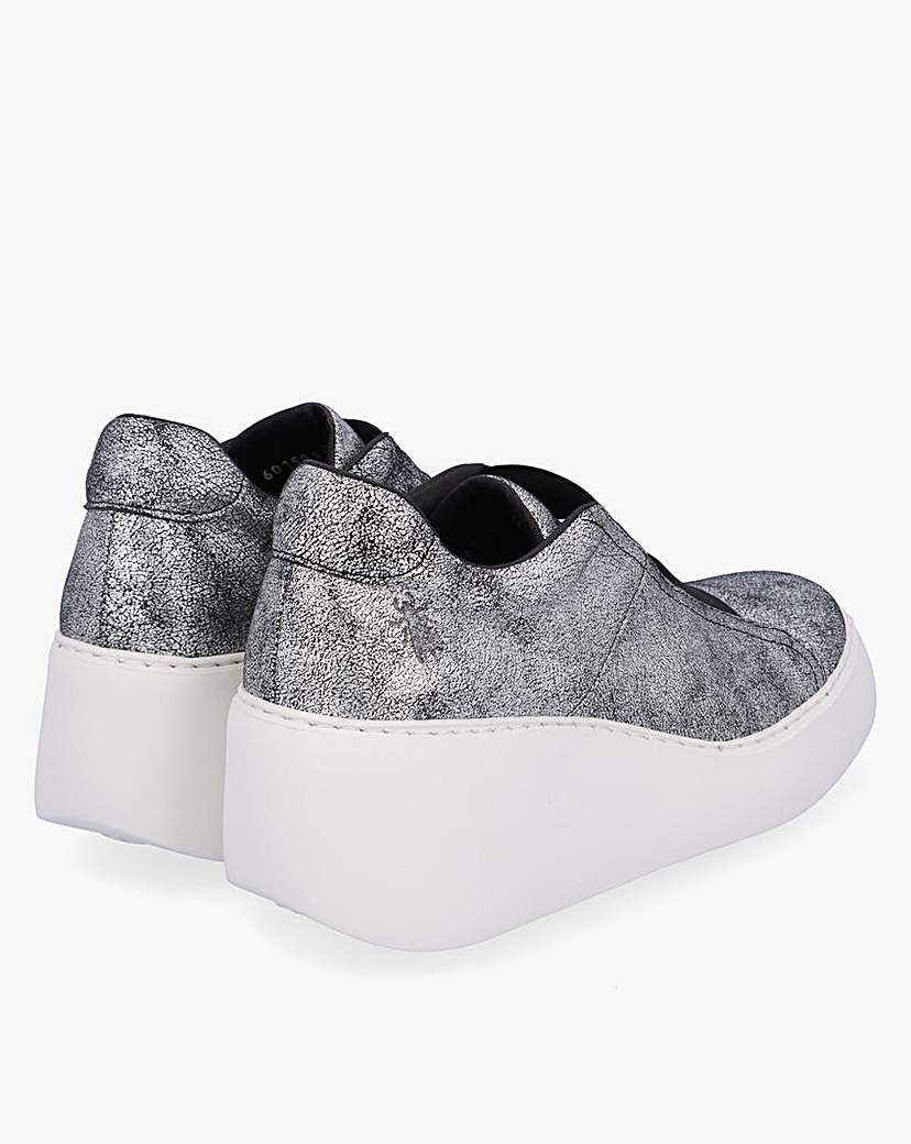Fly London Dito II Silver Wedge Trainer