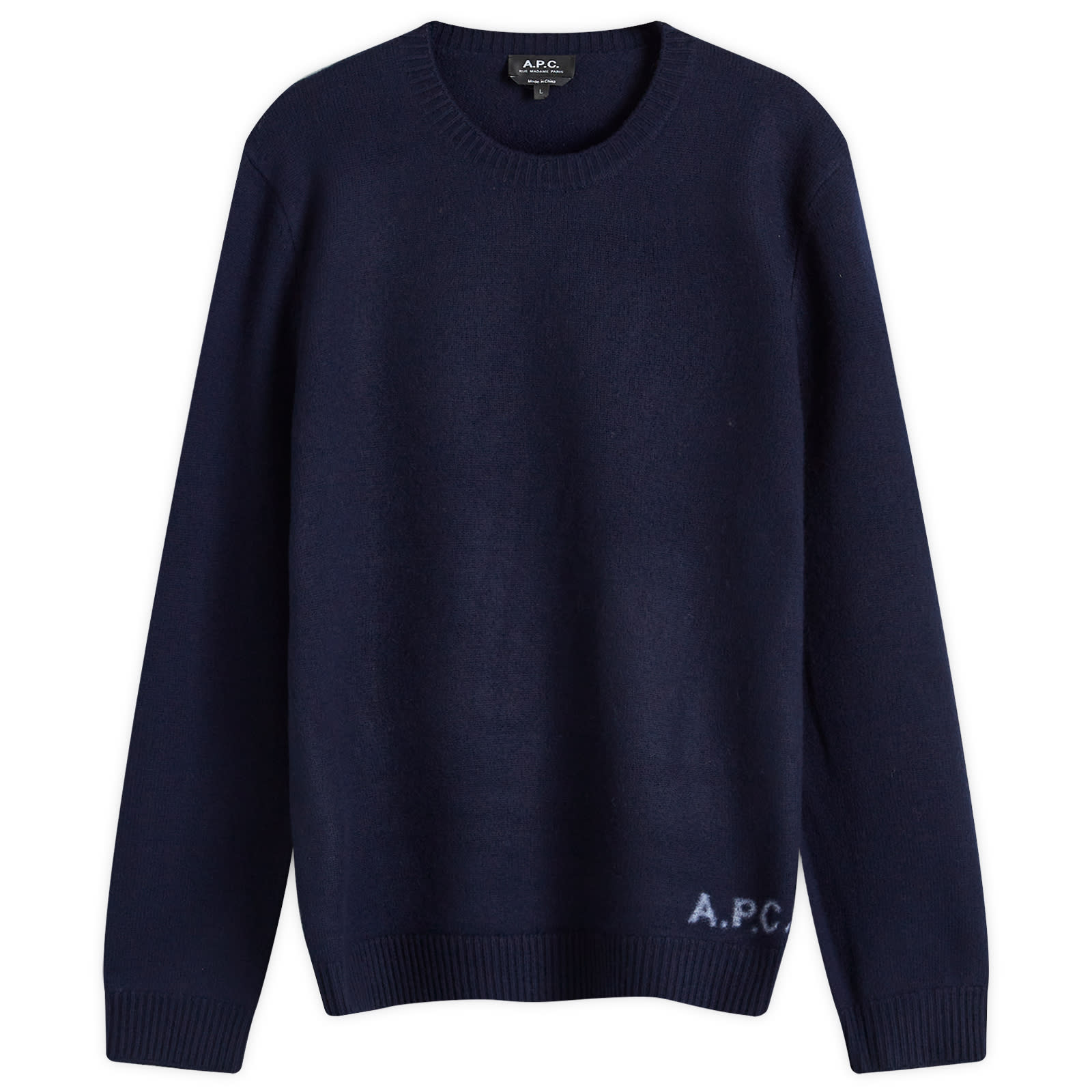 Men's Edward Intarsia Knit Sweatshirt in Dark Navy