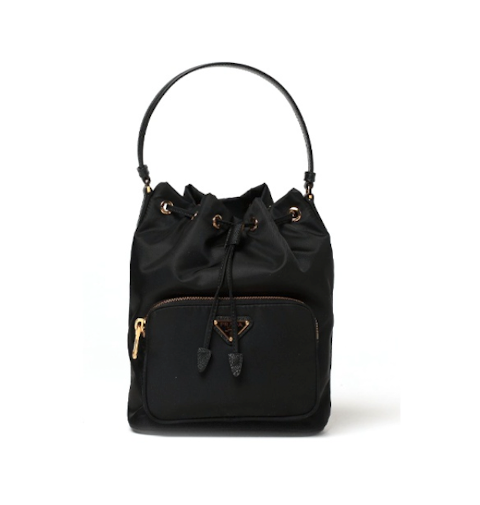 Duet Re-Nylon bucket bag 'Black Gold'