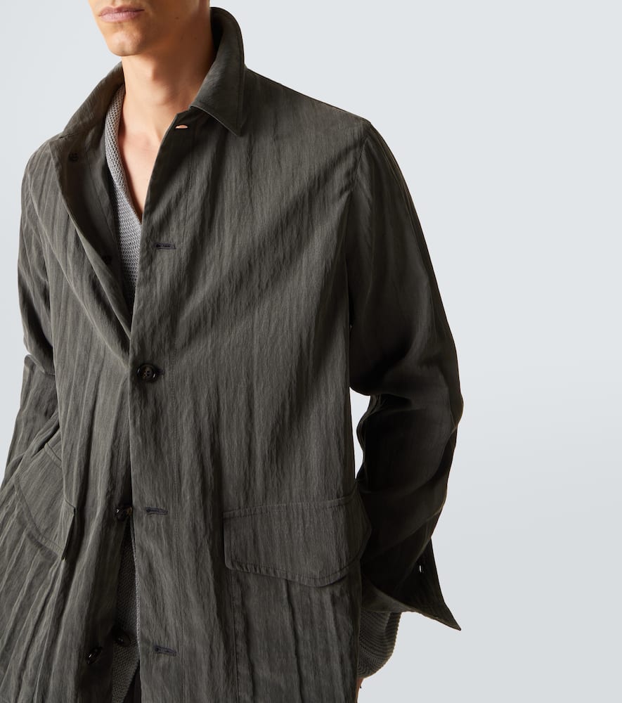 Pleated canvas overshirt