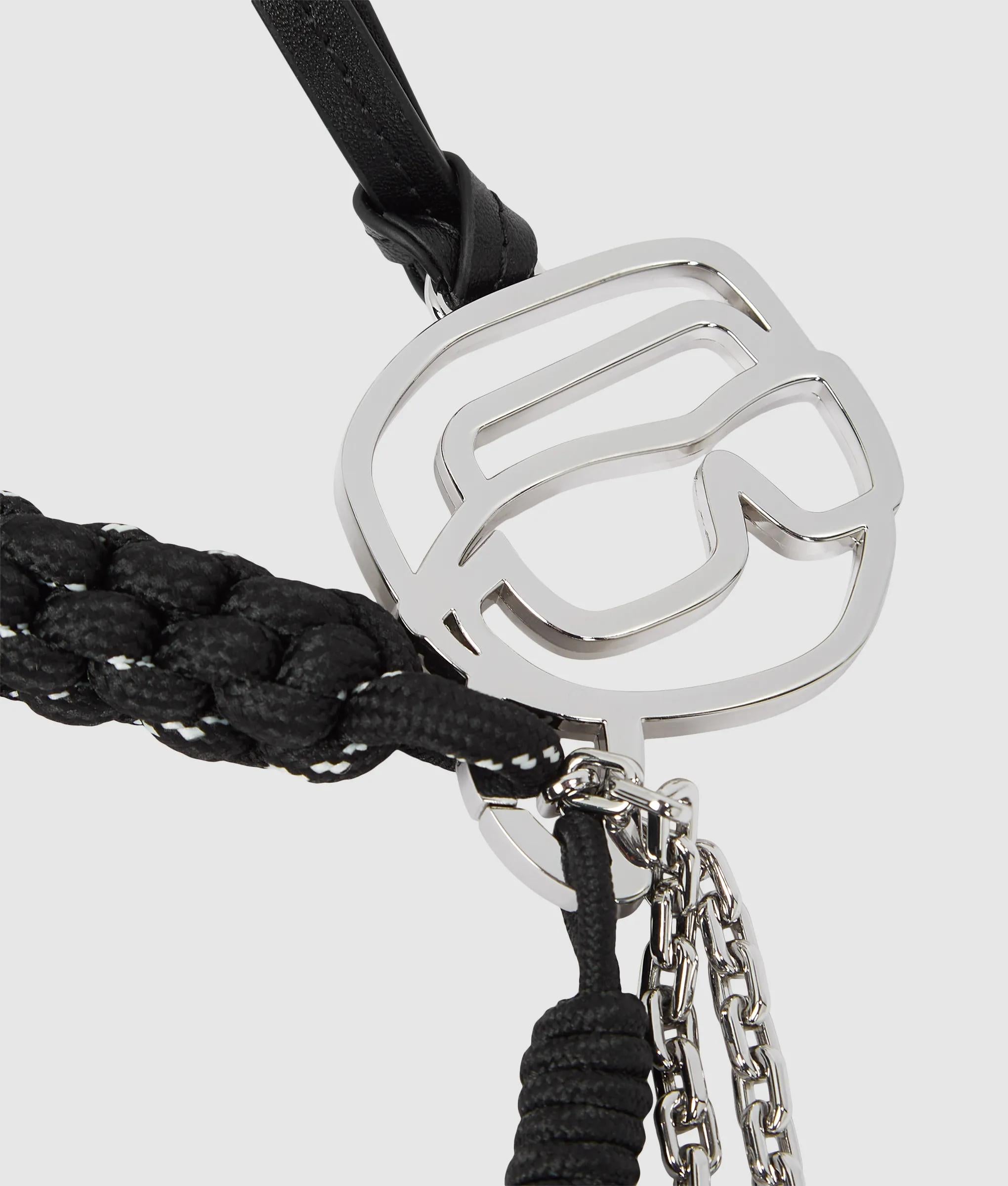 Karl Lagerfeld - Seil-schlüsselanhänger Mit Ikon Karl-kontur, Damen, Nickel, Größe: One