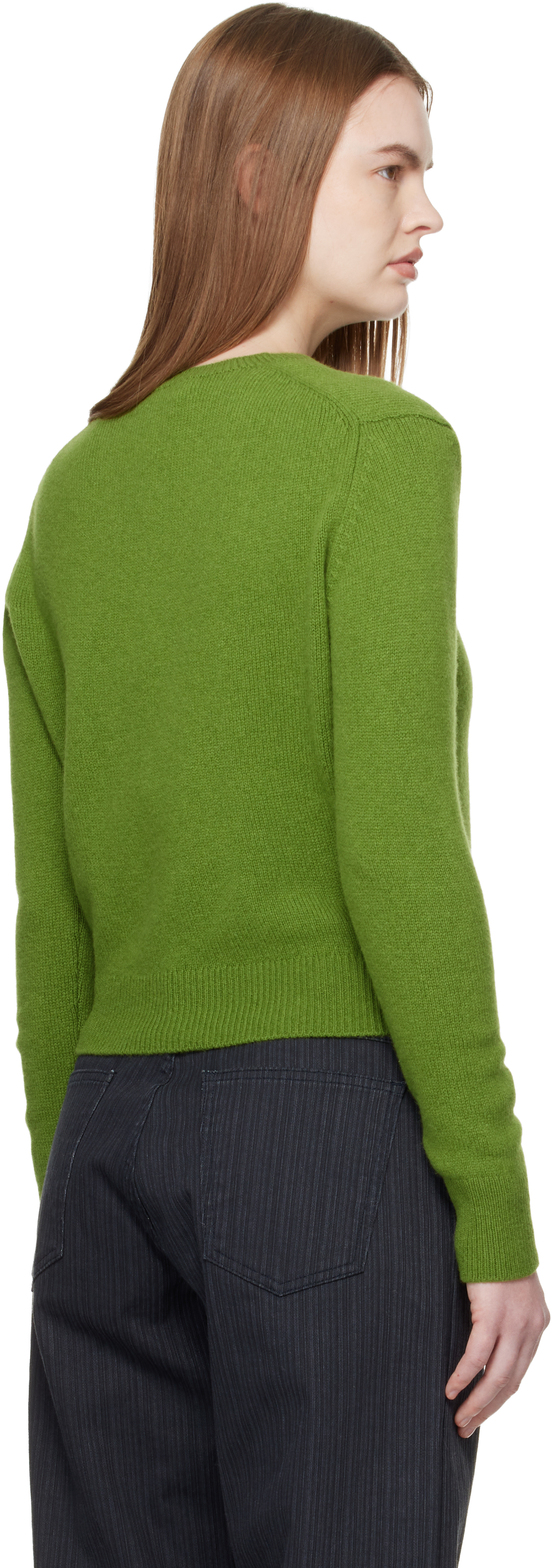 Green Sligo Shrunken V-Neck Sweater