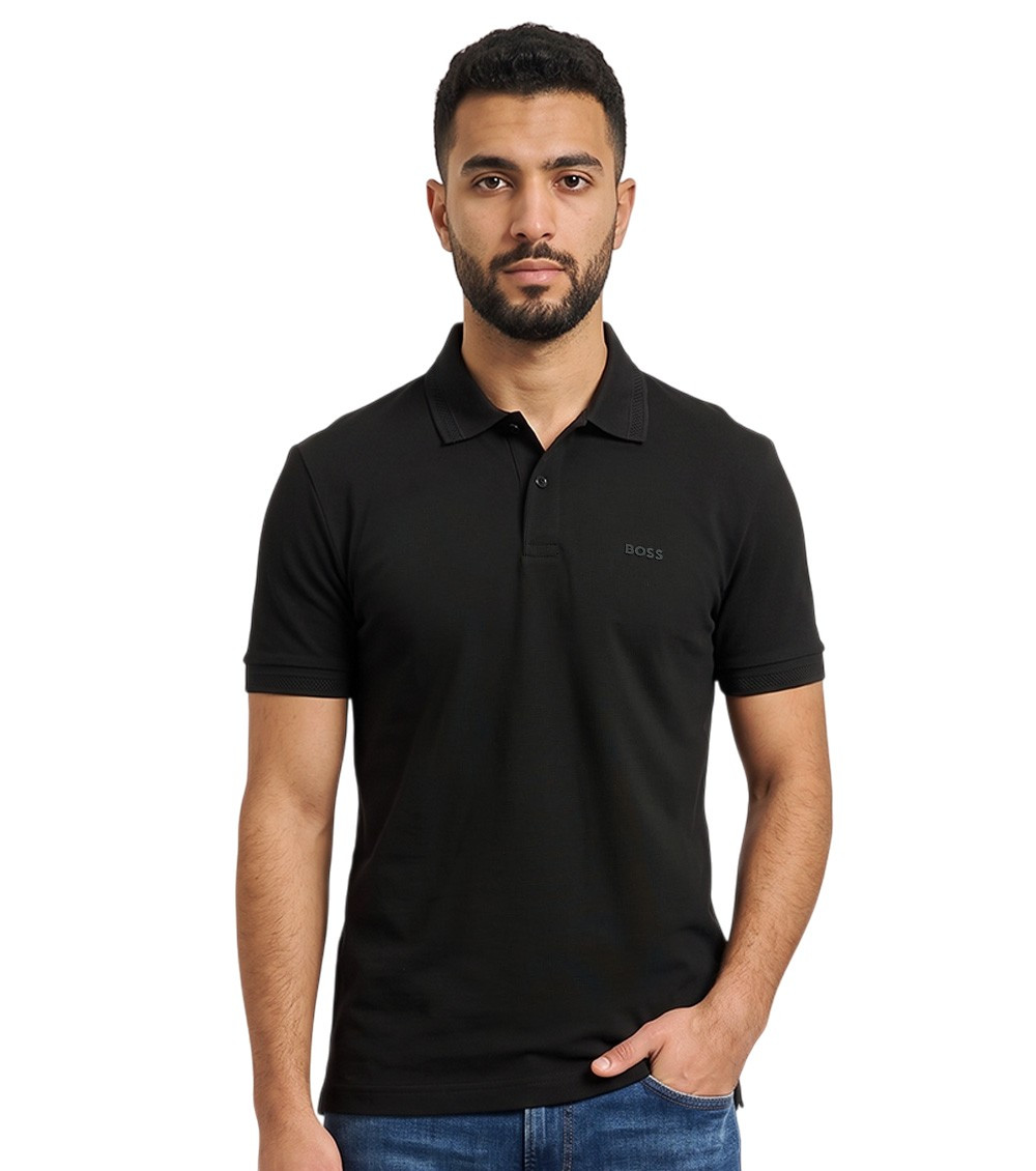 Black Shirt Collar Polos