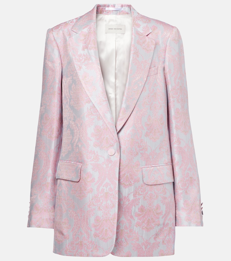 Floral jacquard blazer