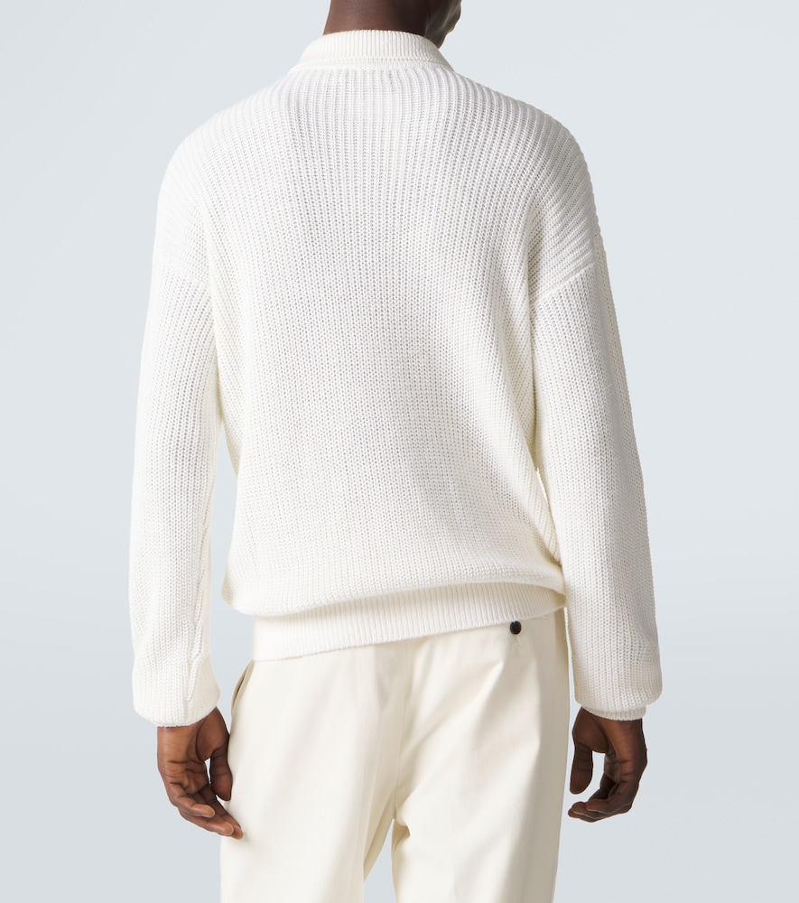 Silk and linen polo sweater