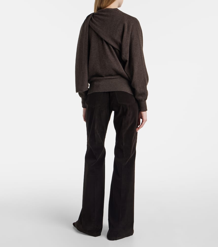 Draped cashmere cardigan