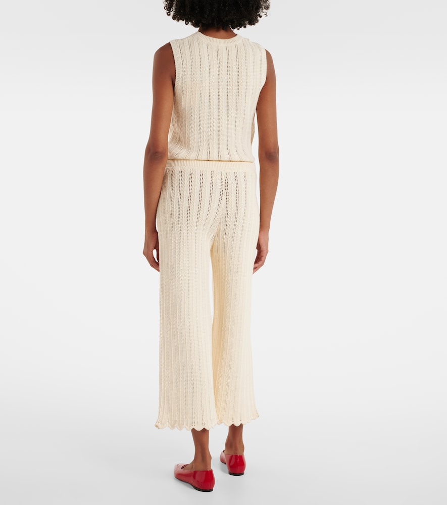 Petey open-knit cotton flared pants