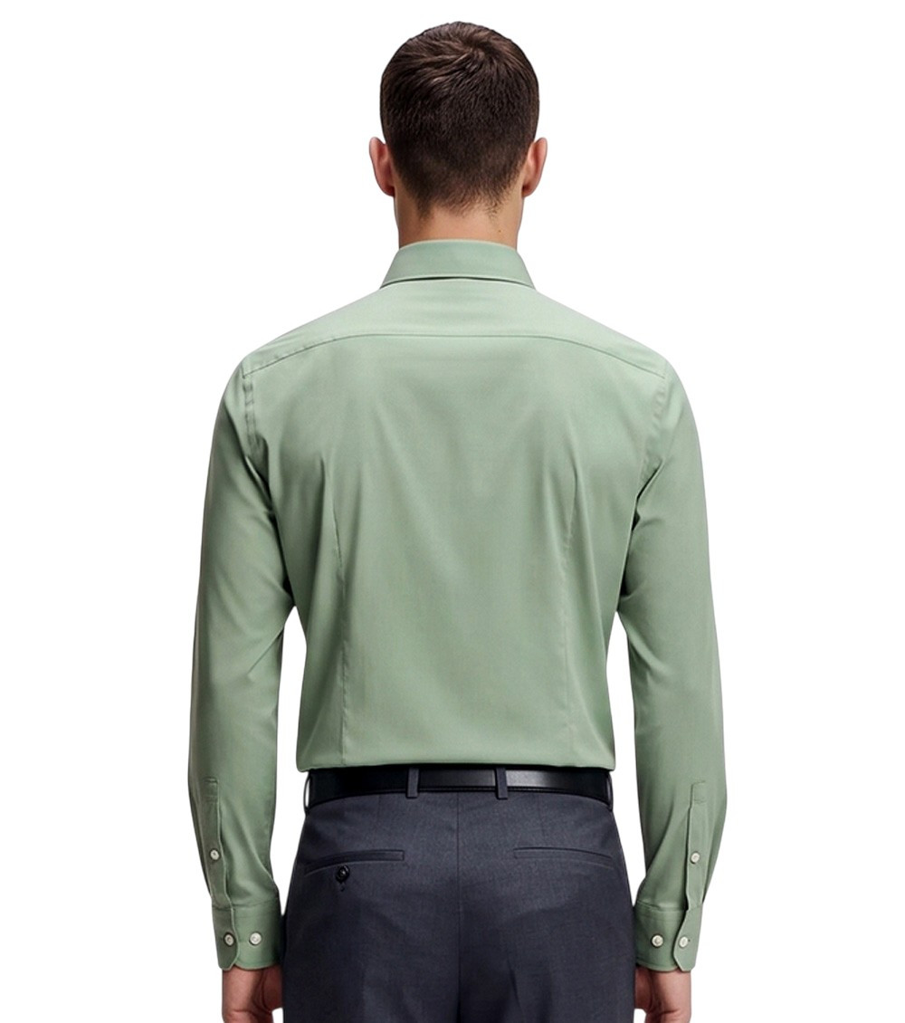 Green Relaxed Solid Shirts