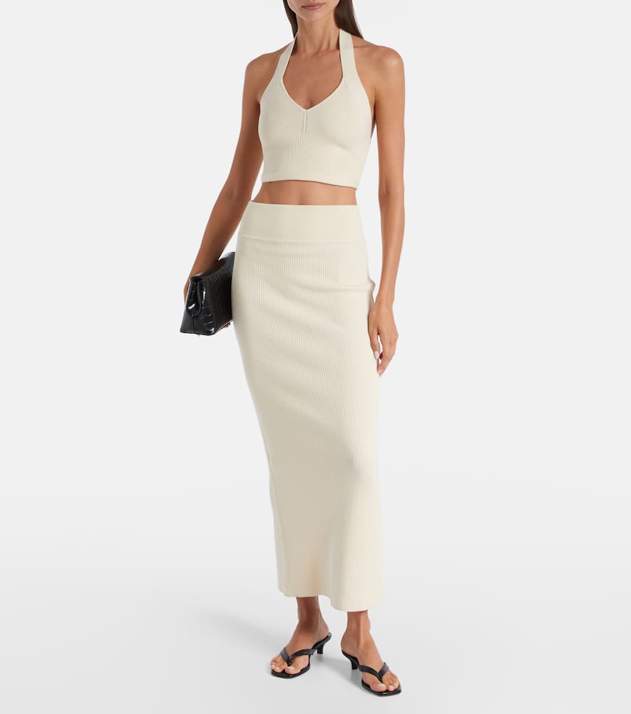 Wardrobe. NYC Knitted cotton column skirt