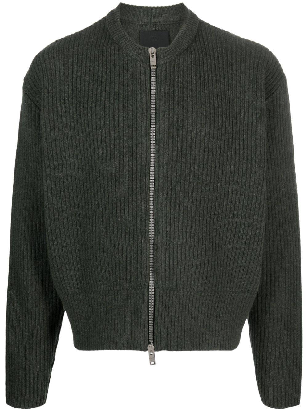 Zip-up wool cardigan - Green