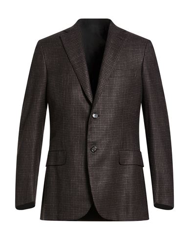 Man Blazer Dark brown Size 42 Wool, Cashmere, Silk, Linen
