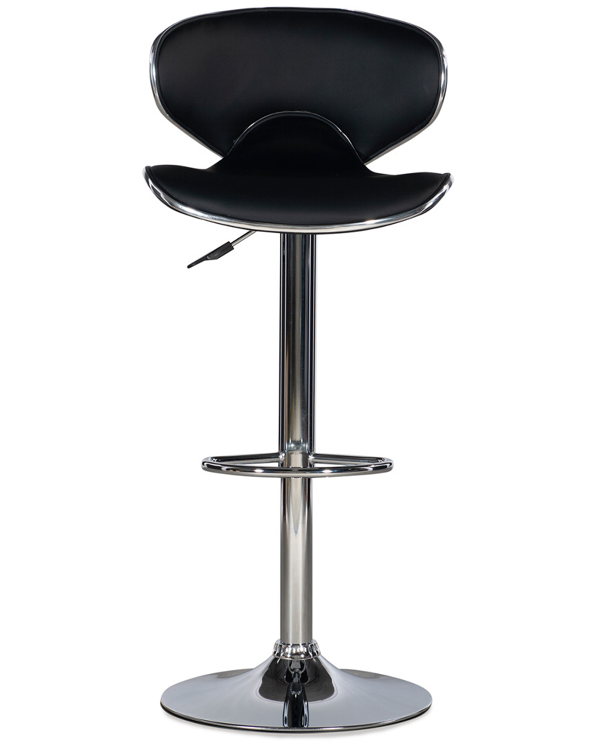 Cain Chrome and Black PU Barstool