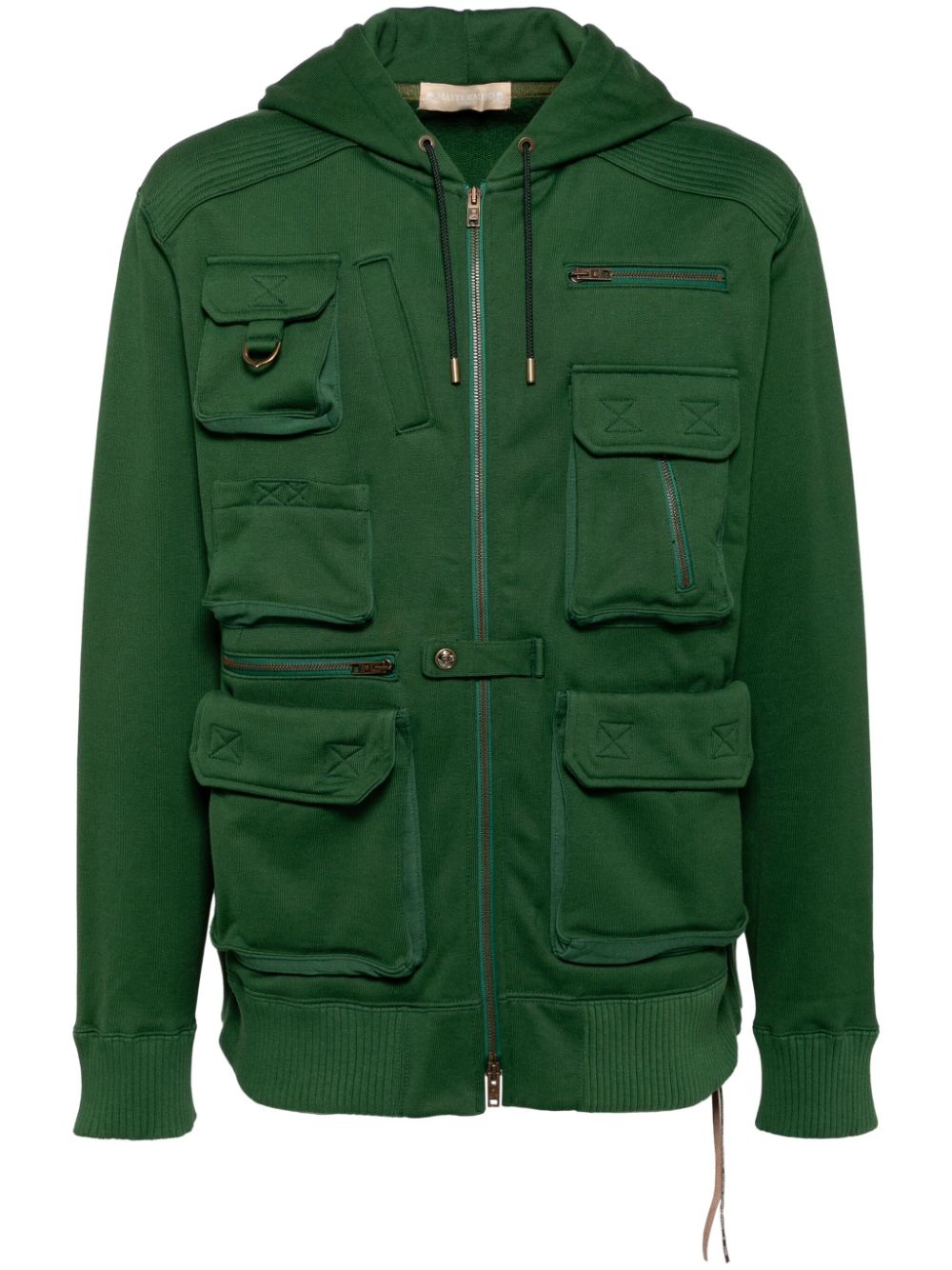 Multiple cargo pockets hoodie - Green