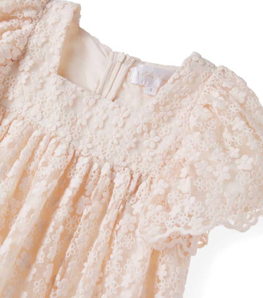 Embroidered floral tulle dress