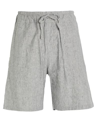 Man Shorts & Bermuda Shorts Grey Size M Cotton, Linen