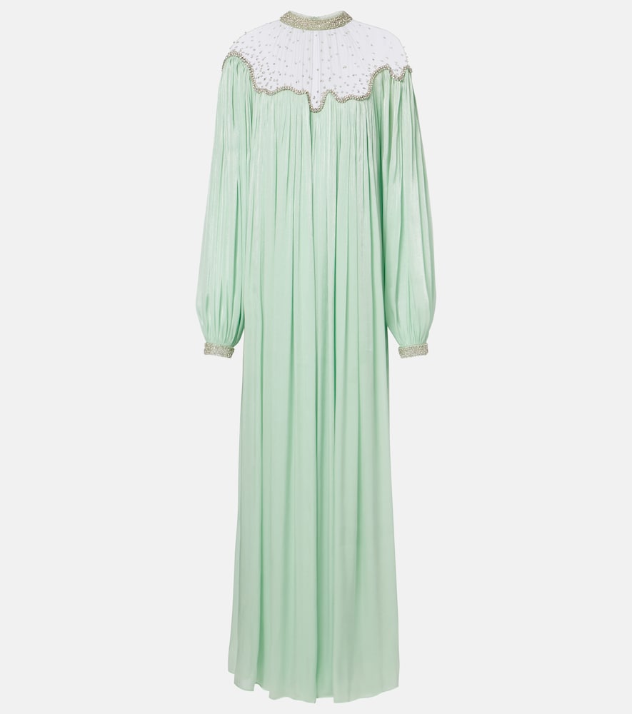 Elline embellished pleated gown