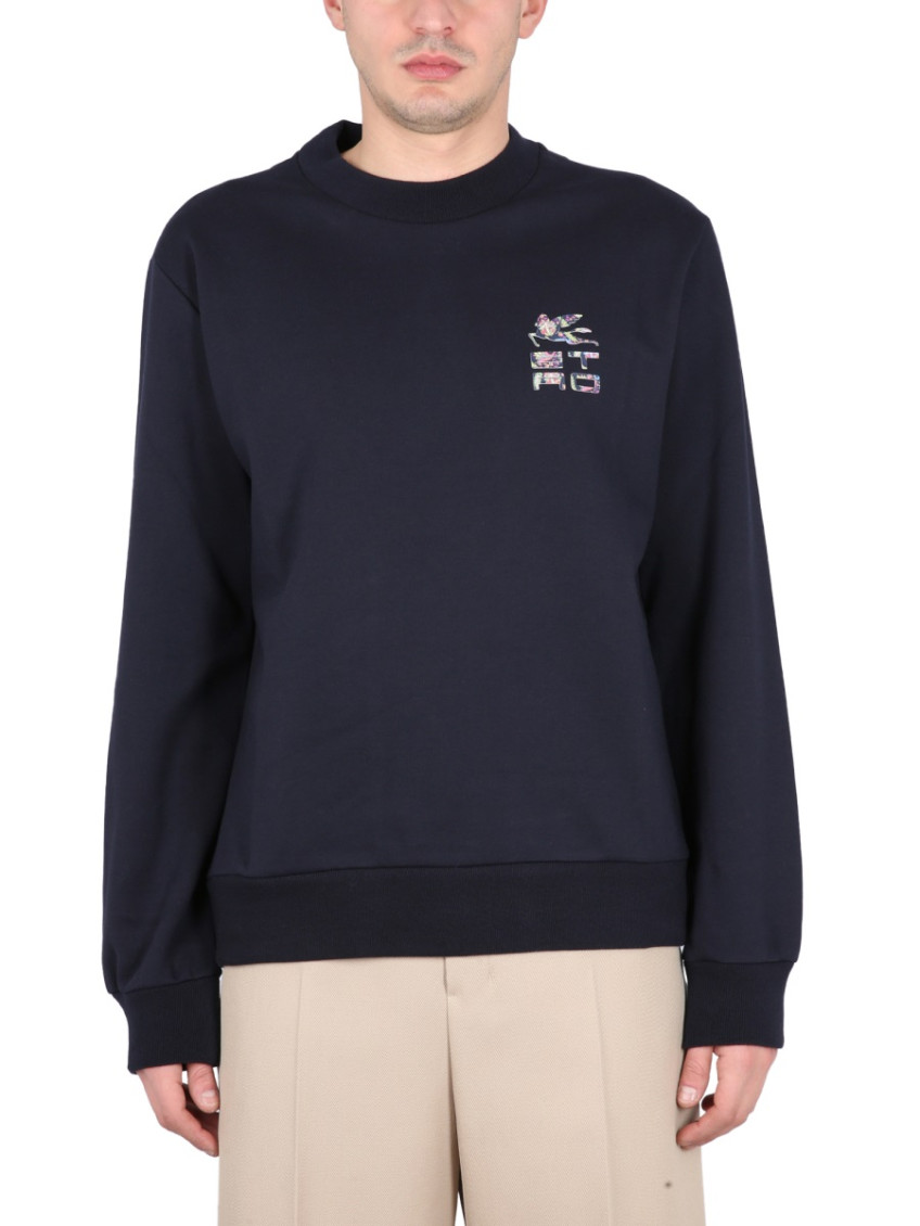 Logo Print Ribbed Sweatshirt