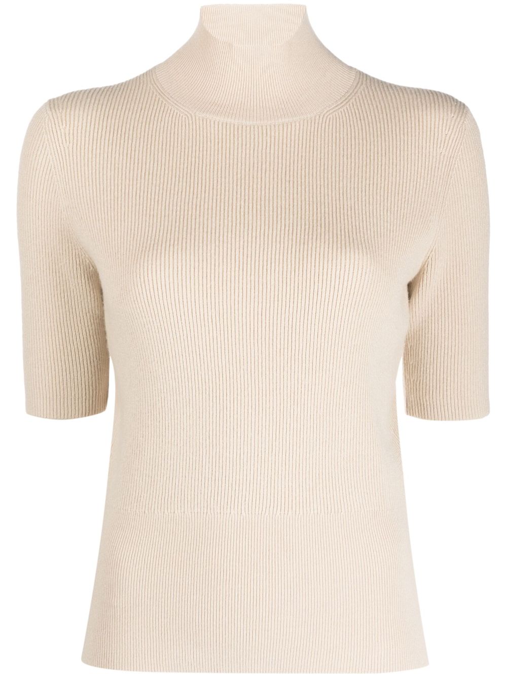 Roll neck knitted top - Neutrals