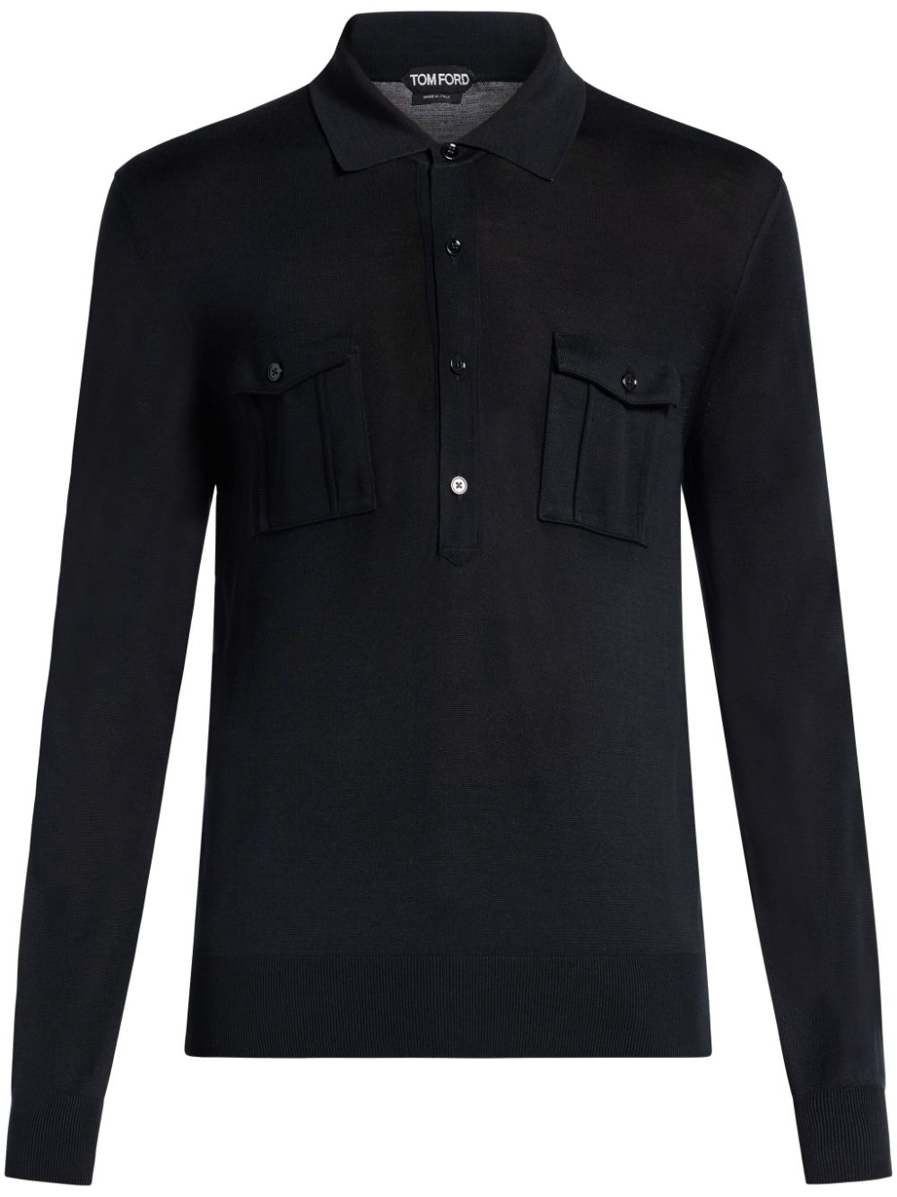 Fine-knit polo shirt - Brown