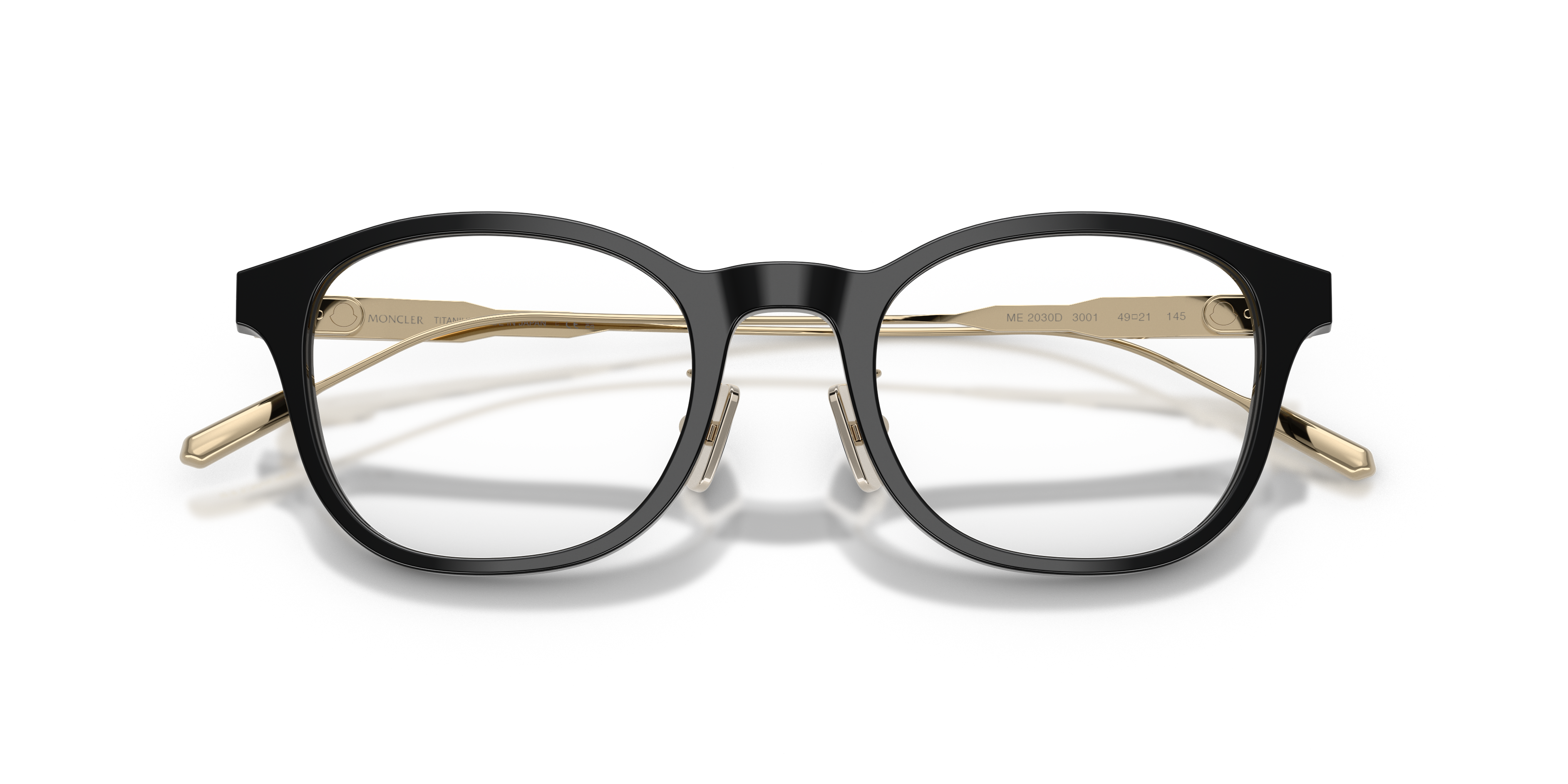 Moncler Unisex Moncler ME2030D 3001 Monturas ópticas Acetato Negro Transparente Pantos Norma
