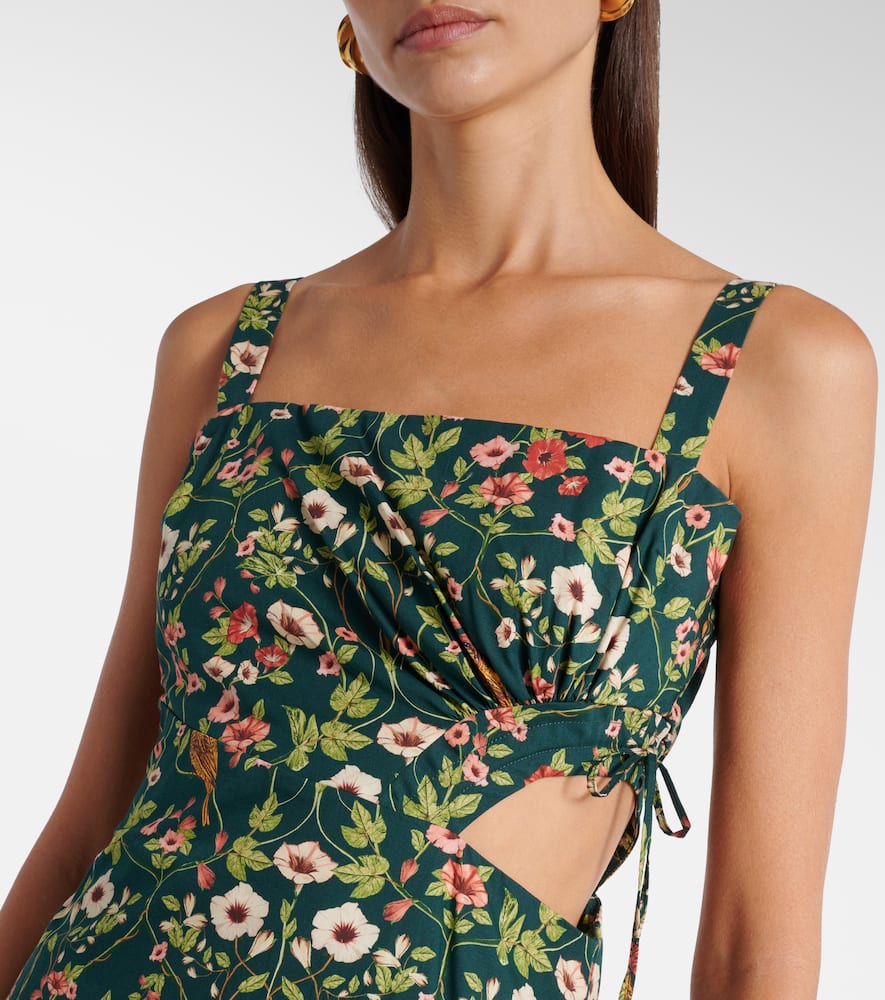 Verano cutout floral cotton midi dress
