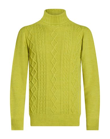Man Turtleneck Lime green Size 42 Acrylic, Polyester