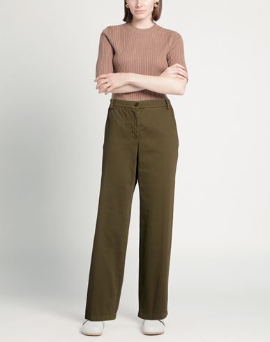 Woman Pants Military green Size 12 Cotton