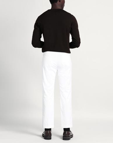 Man Pants White Size 40 Cotton, Elastane